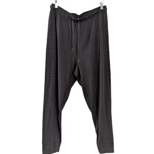 Lululemon wide leg crop pants culottes mesh joggers black size 12 T12